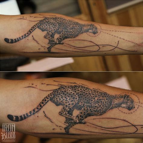 cheetah tattoo sleeve|cheetah tattoos on back.